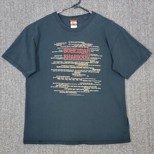 Queen Bohemian Rhapsody Lyrics T-Shirt Mens Large Black Short Sleeve Crewneck